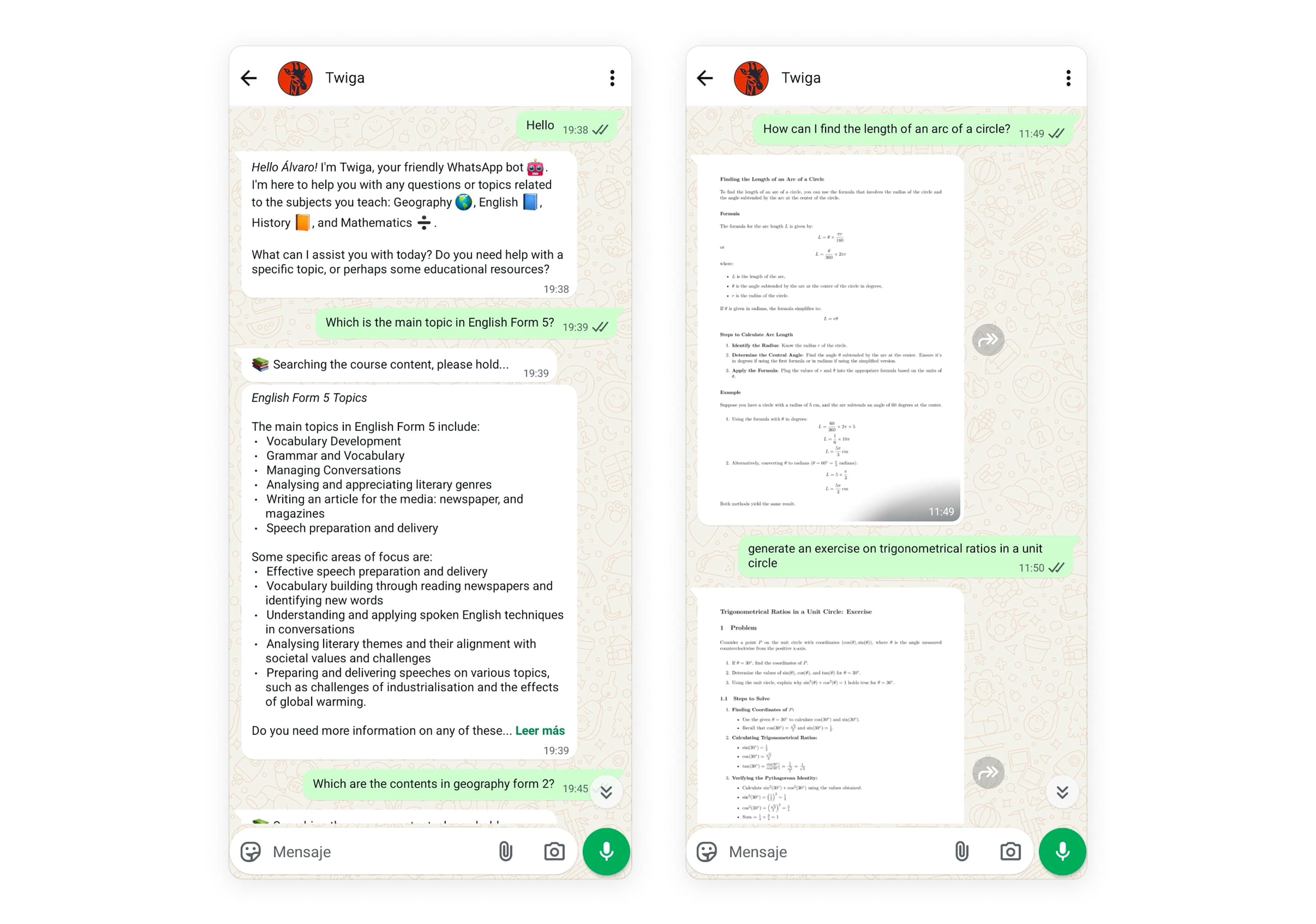 Twiga application screenshot